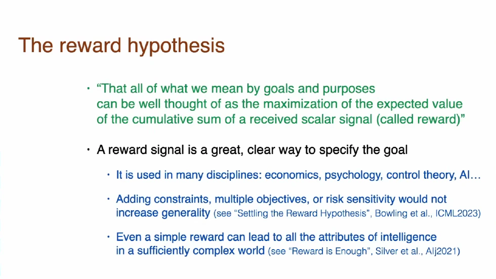 The ReWard Hypothesis