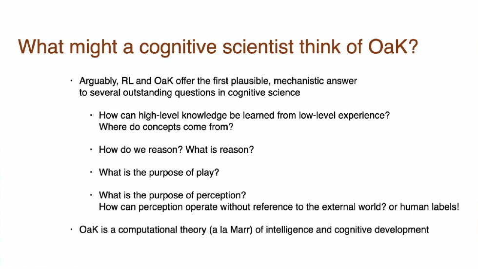 What Might A Cognitive Scientist Think of OaK