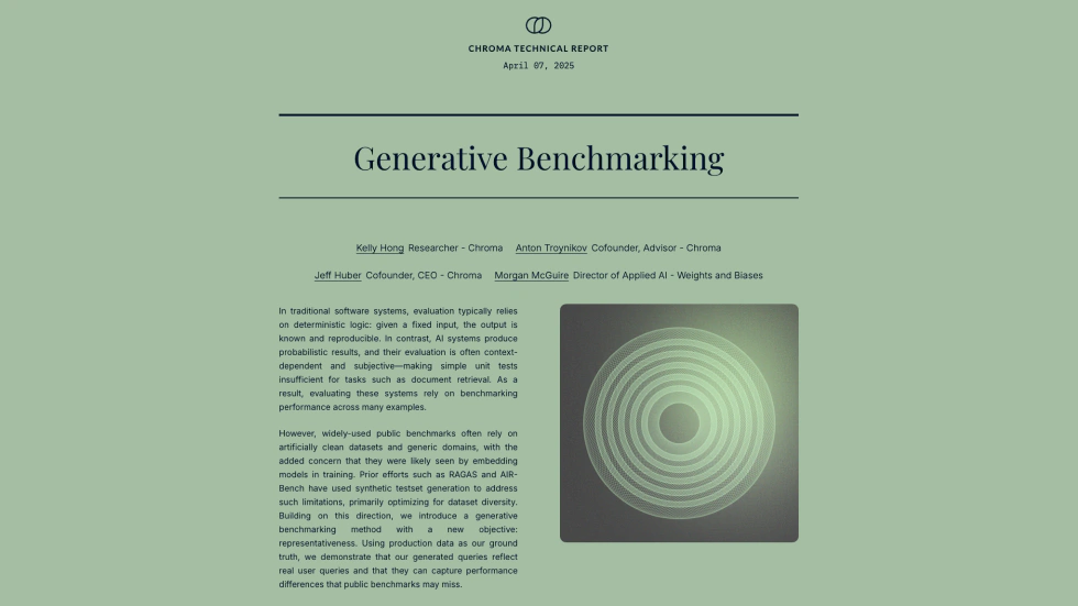 Generative Benchmarking - Chroma