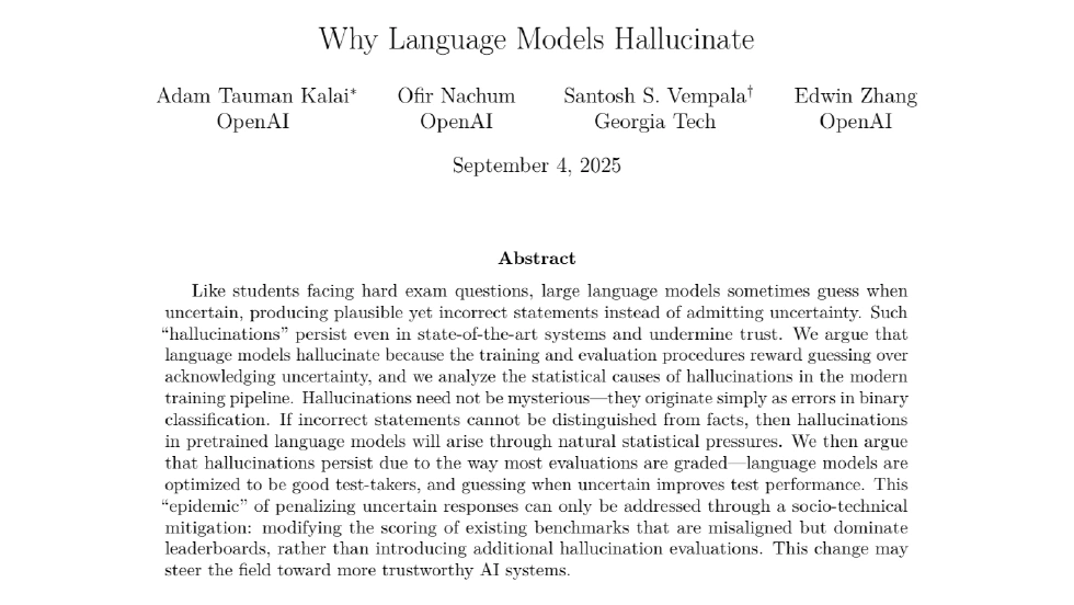 Why Language Models Hallucinate