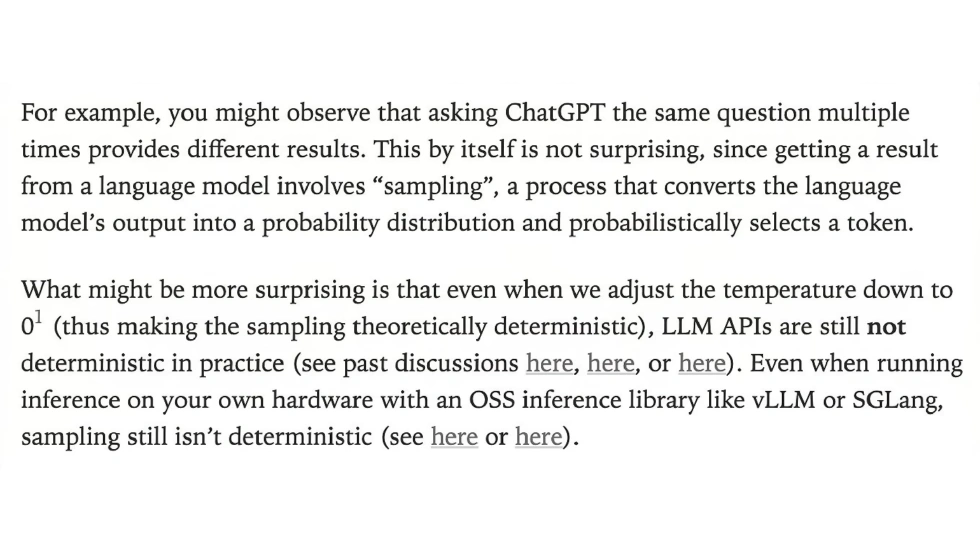 Defeating Nondeterminism in LLM Inference-1 - via Thinking Machines Lab