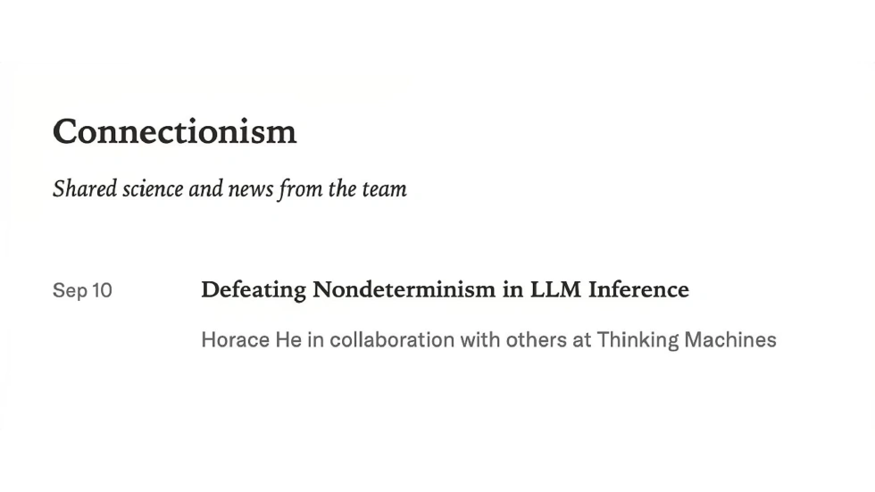 Defeating Nondeterminism in LLM Inference-33 - via Thinking Machines Lab